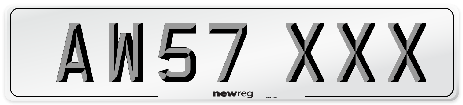 AW57 XXX Number Plate from New Reg